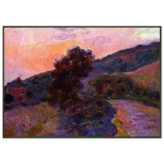 claude monet  Sunset at Giverny Framed Art Print  - Aluminum Frame - 21x29.7 cm / 8x12"