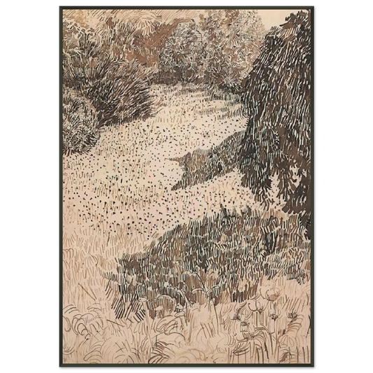 Vincent van Gogh  The Corner of the Park Framed Art Print  - Aluminum Frame - 21x29.7 cm / 8x12"