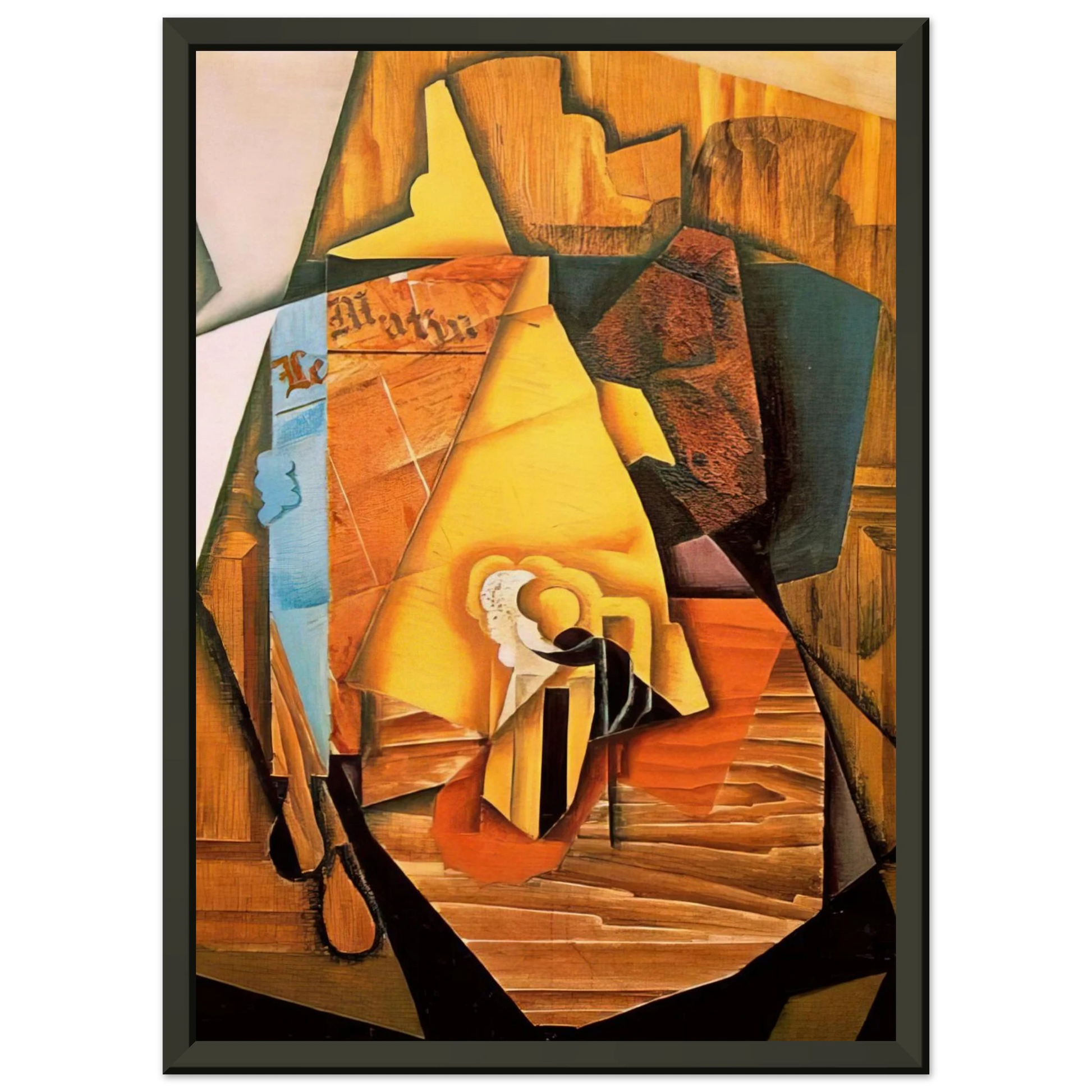 Juan Gris  A MAN IN A CAFE 1914 Framed Art Print  - Aluminum Frame - 70x100 cm / 28x40 inches