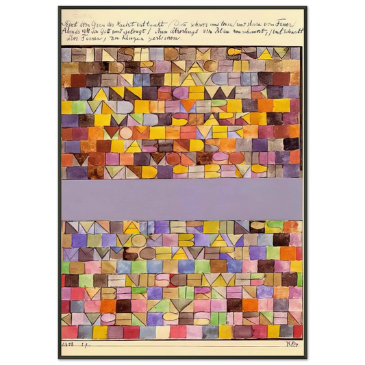 Paul Klee  ONCE EMERGED FROM THE GRAY OF NIGHT 1918 Framed Art Print  - Aluminum Frame - 21x29.7 cm / 8x12"
