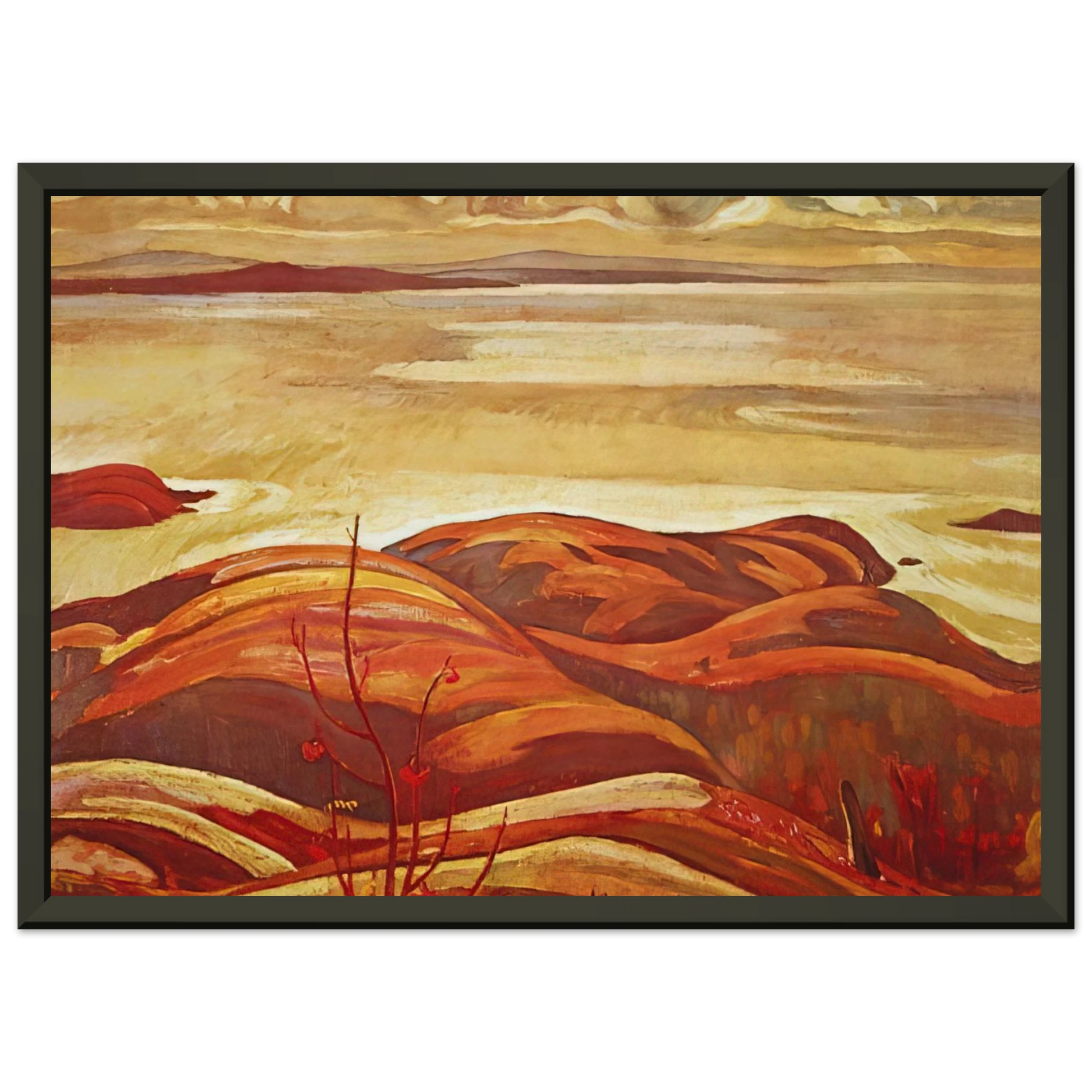 AY Jackson  North Shore Lake Superior  1926 Framed Art Print  - Aluminum Frame - 40x50 cm / 16x20 inches