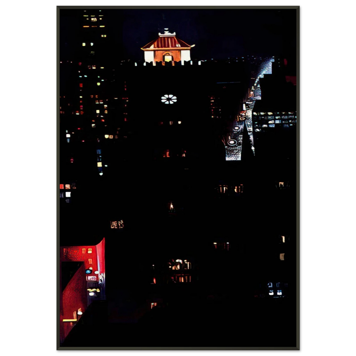 Georgia OKeeffe  New York Night Framed Art Print  - Aluminum Frame - 21x29.7 cm / 8x12"