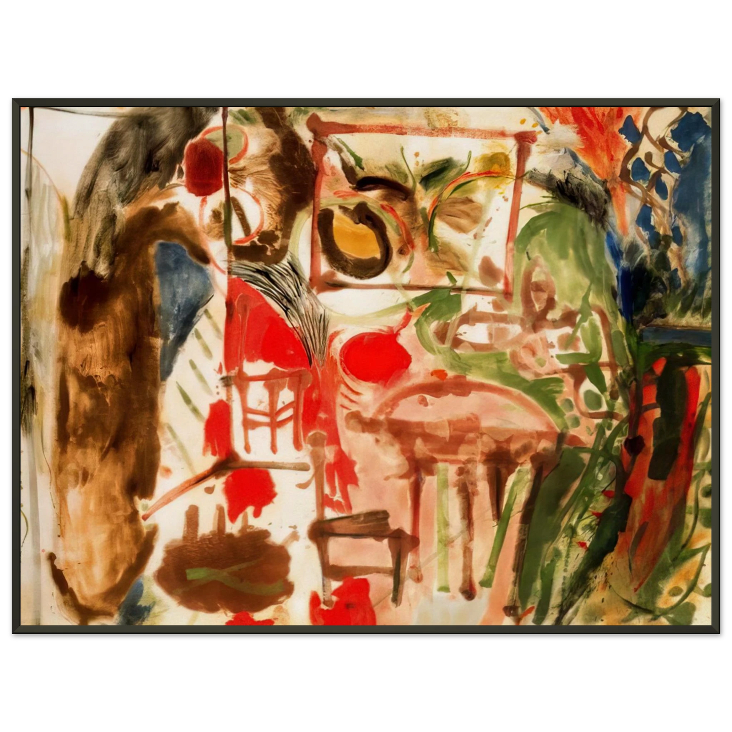Helen Frankenthaler  Interior  1957 Framed Art Print  - Aluminum Frame - 70x100 cm / 28x40 inches