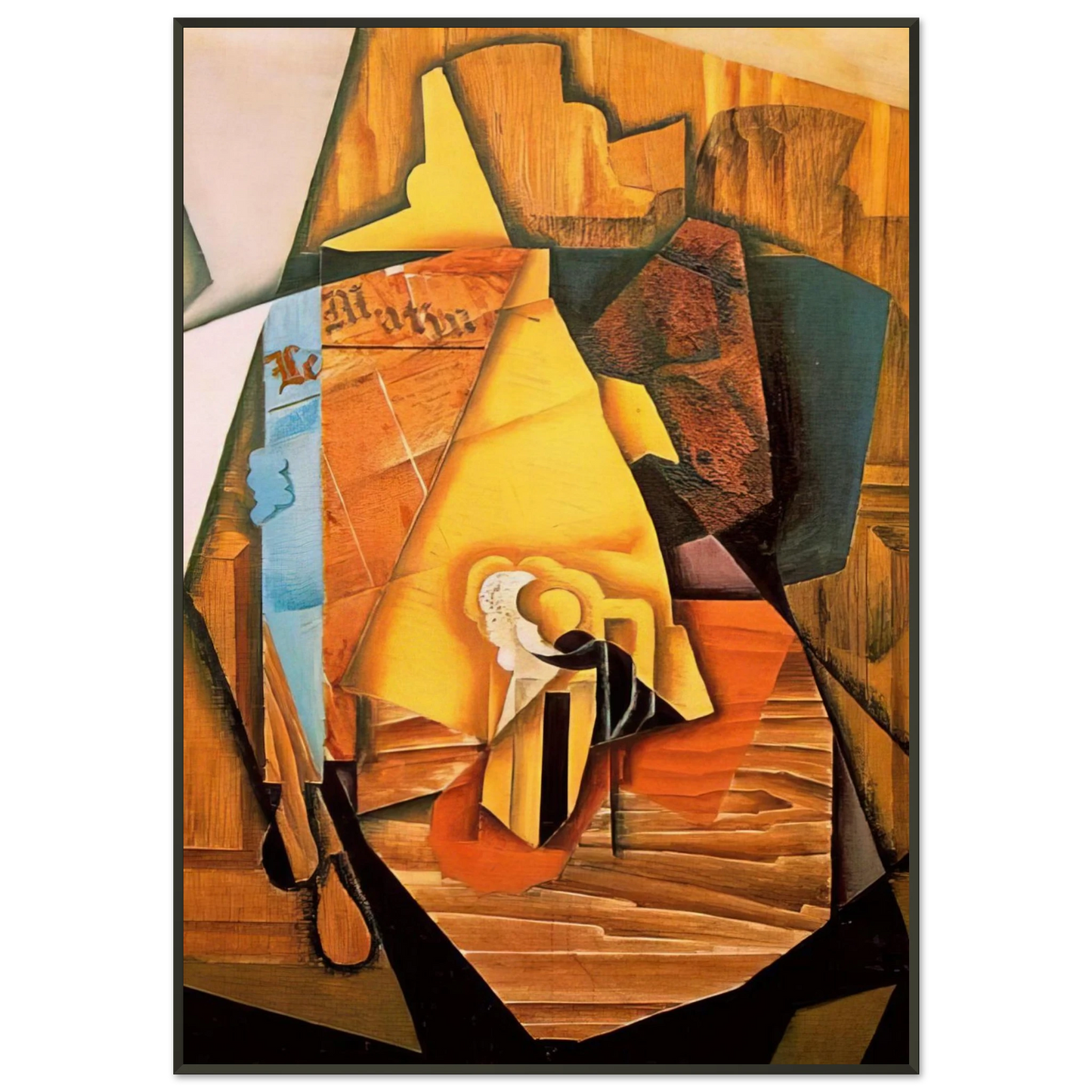 Juan Gris  A MAN IN A CAFE 1914 Framed Art Print  - Aluminum Frame - 21x29.7 cm / 8x12"