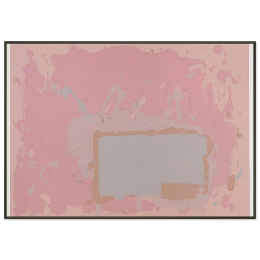 John Hoyland  Grey  Blue on Pink  1971 Framed Art Print  - Aluminum Frame - 21x29.7 cm / 8x12"