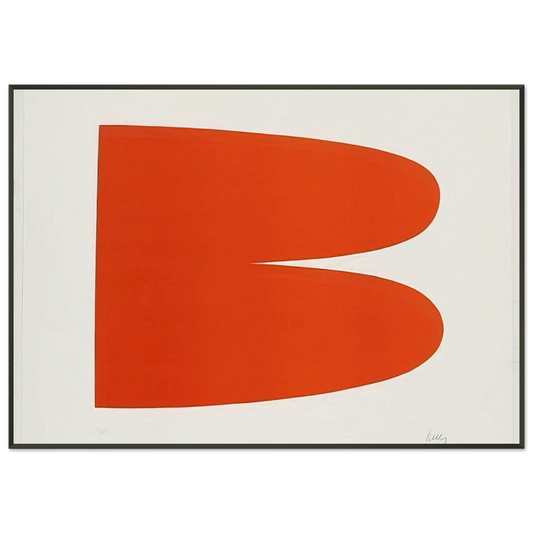 Ellsworth Kelly  RedOrange from the Suite of TwentySeven Color Lithographs Framed Art Print  - Aluminum Frame - 21x29.7 cm / 8x12"