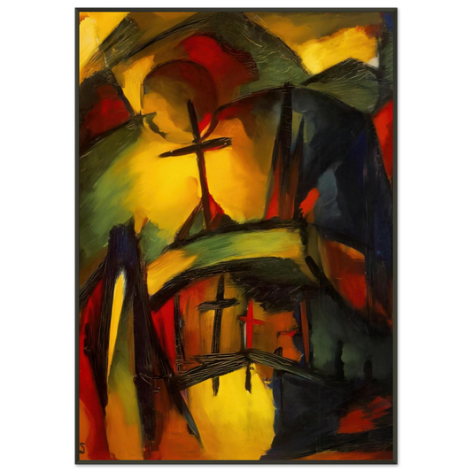 Kurt Schwitters  MOUNTAIN GRAVEYARD 1919 Framed Art Print  - Aluminum Frame - 21x29.7 cm / 8x12"