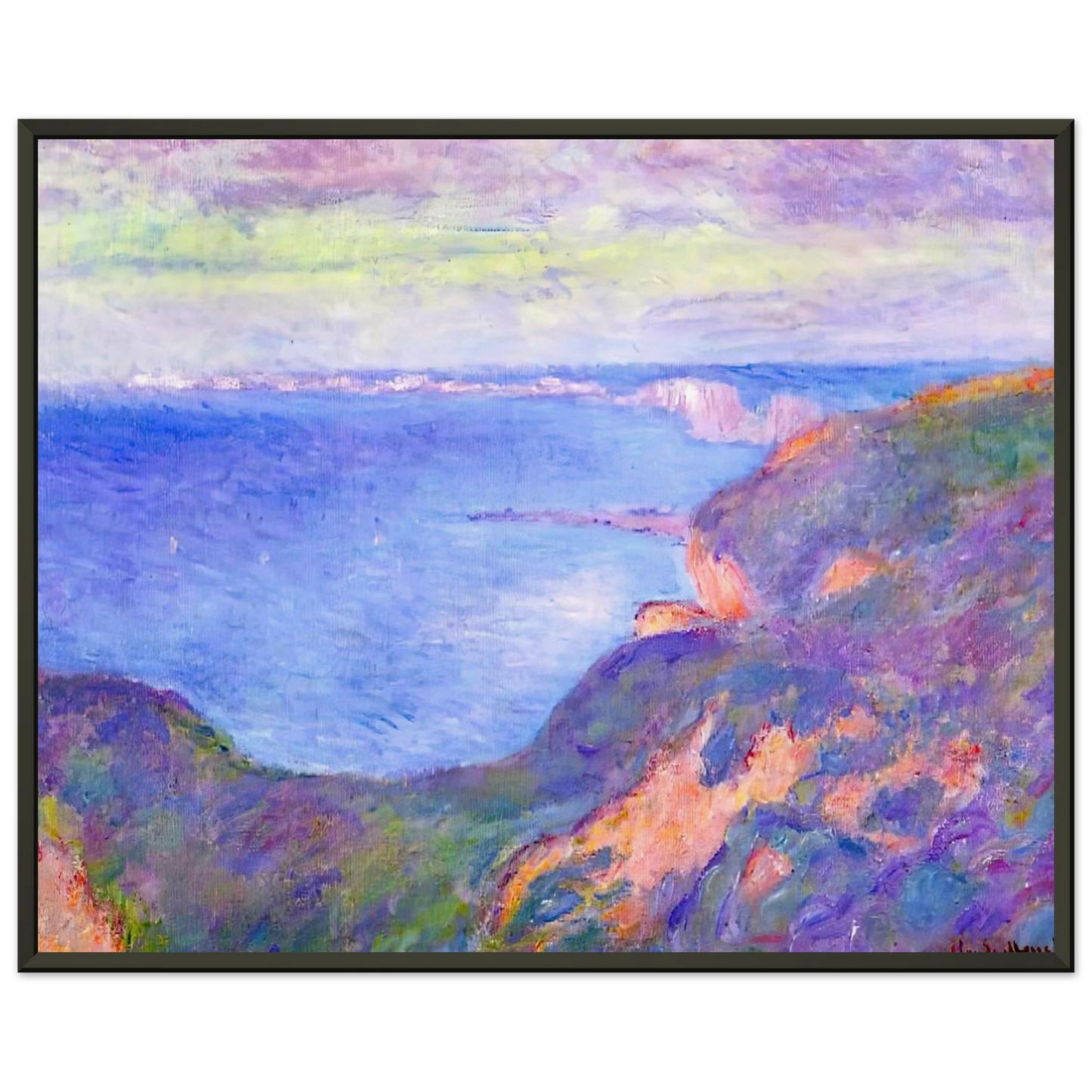 claude monet  Cliff near Dieppe 2 Framed Art Print  - Aluminum Frame - 40x50 cm / 16x20 inches