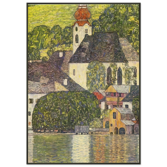Gustav Klimt  CHRUCH IN UNTERACH ON THE ATTERSEE Framed Art Print  - Aluminum Frame - 21x29.7 cm / 8x12"