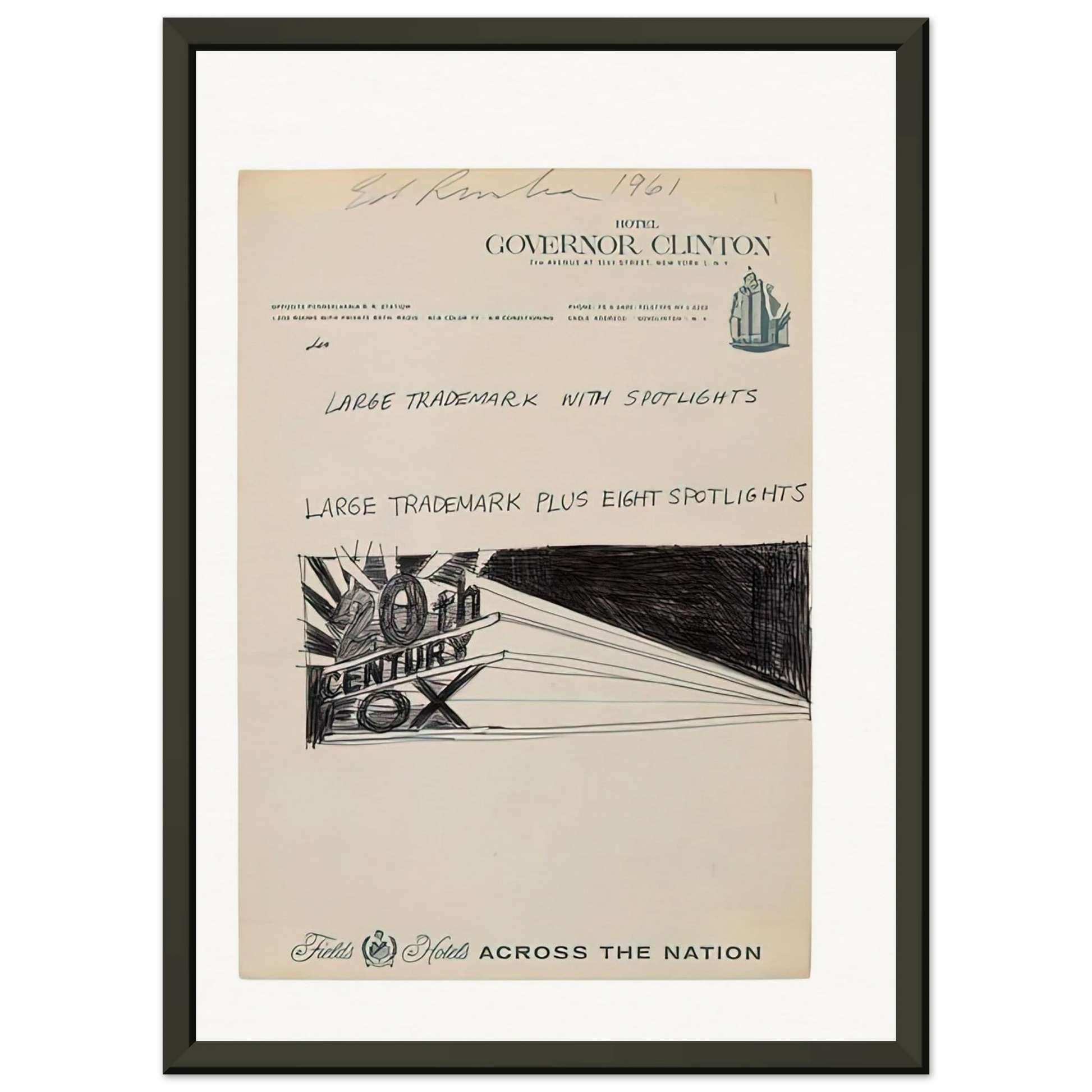 Edward Ruscha  TRADEMARCK SKETCH 1961 Framed Art Print  - Aluminum Frame - 60x80 cm / 24x32 inches