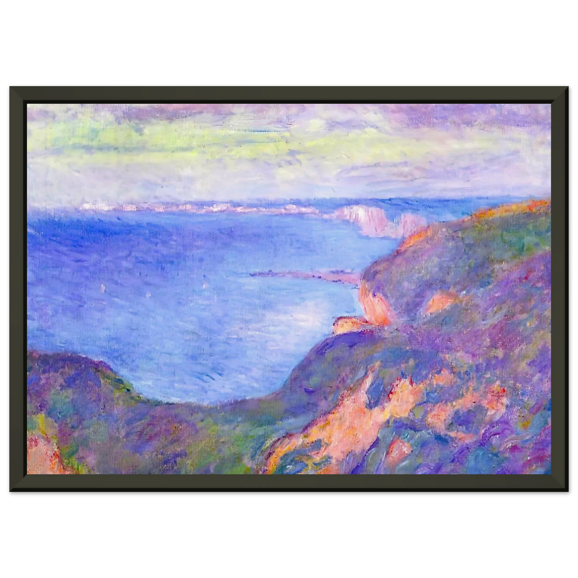 claude monet  Cliff near Dieppe 2 Framed Art Print  - Aluminum Frame - 60x80 cm / 24x32 inches