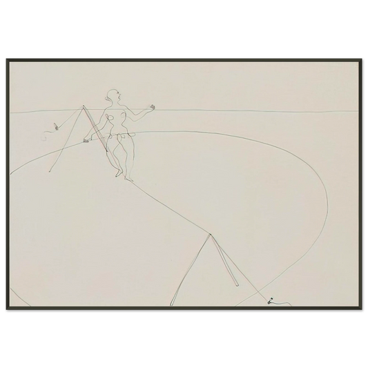 Alexander Calder  TIGHTROPE WALKER 1932 Framed Art Print  - Aluminum Frame - 21x29.7 cm / 8x12"