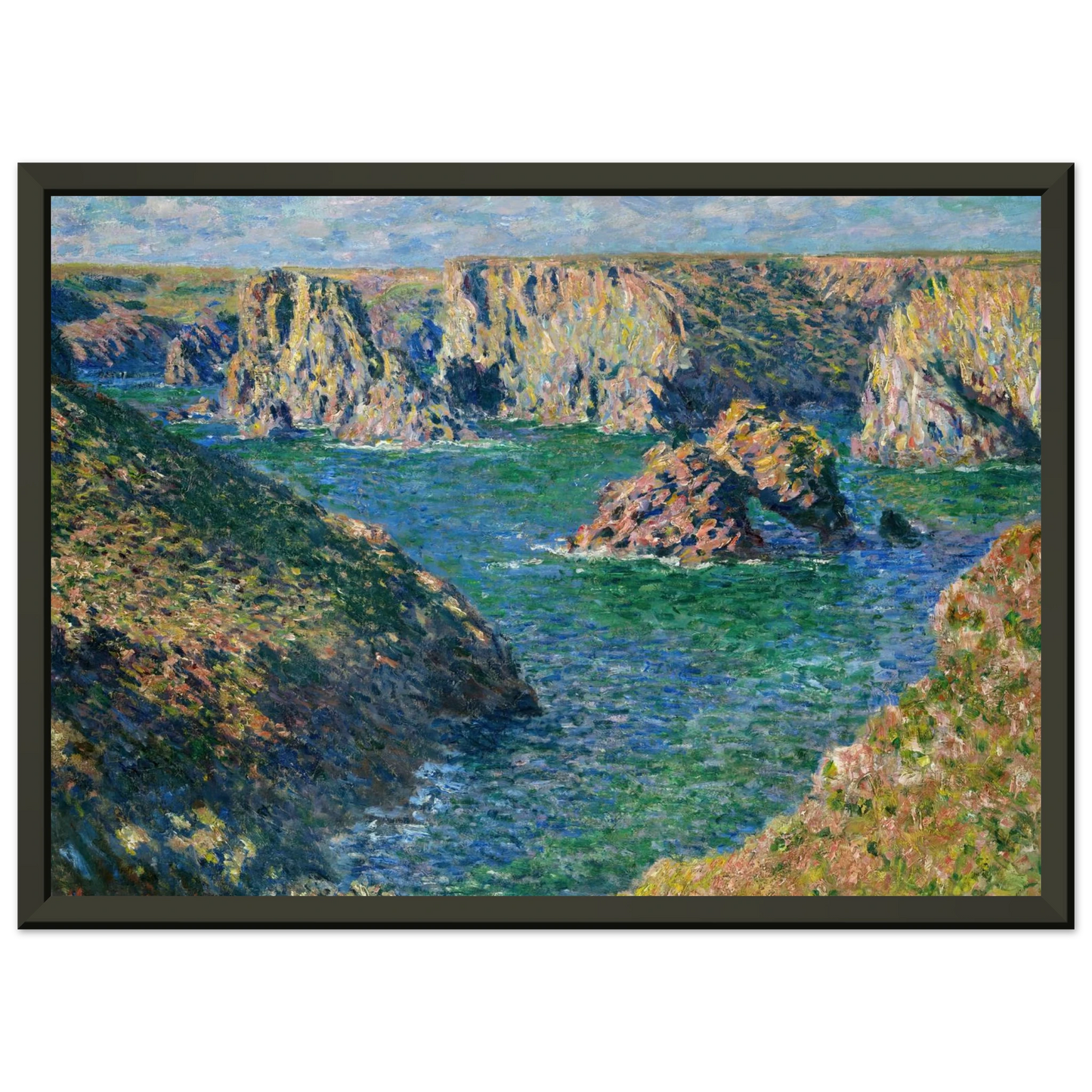 claude monet  Port Donnant Belle Ile Framed Art Print  - Aluminum Frame - 40x50 cm / 16x20 inches