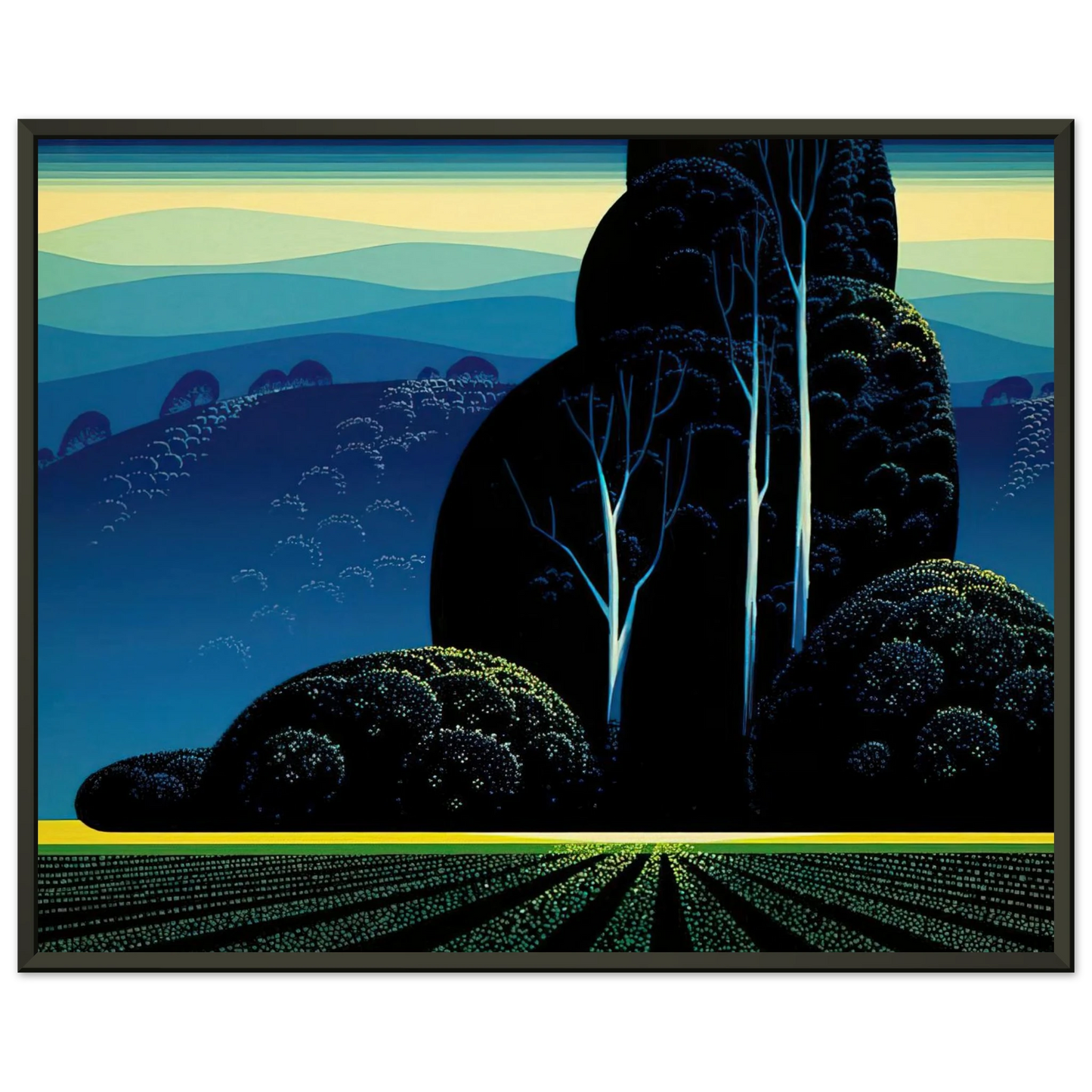 Eyvind Earle  Even Tide Framed Art Print  - Aluminum Frame - 60x80 cm / 24x32 inches