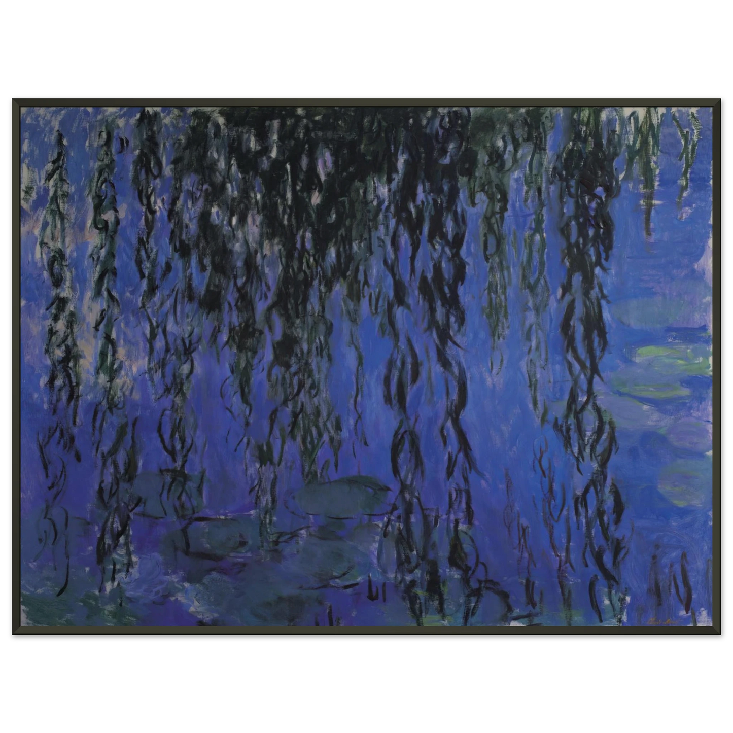claude monet  Water Lilies and Weeping Willow Branches Framed Art Print  - Aluminum Frame - 40x50 cm / 16x20 inches