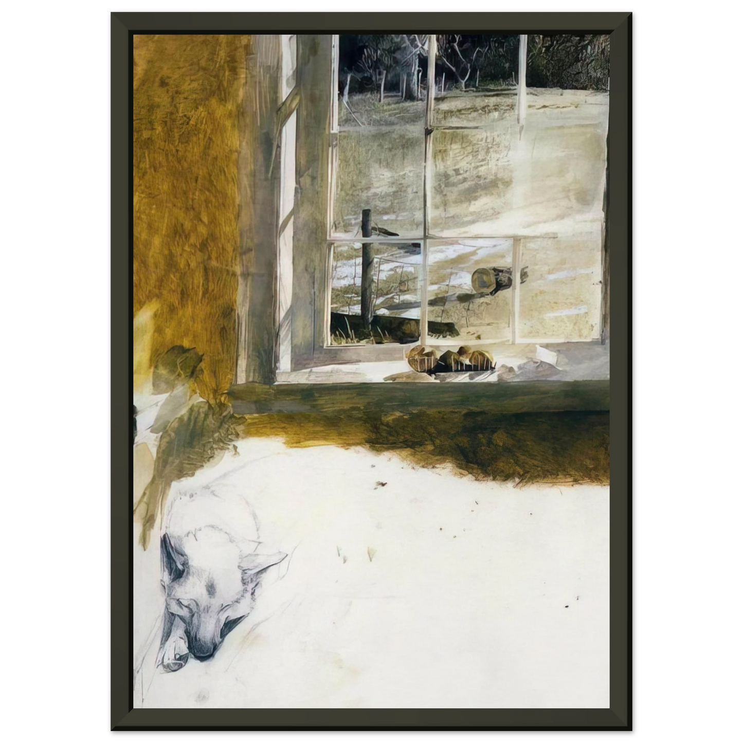 Andrew Wyeth  GROUNDHOG DAY 3 Framed Art Print  - Aluminum Frame - 70x100 cm / 28x40 inches