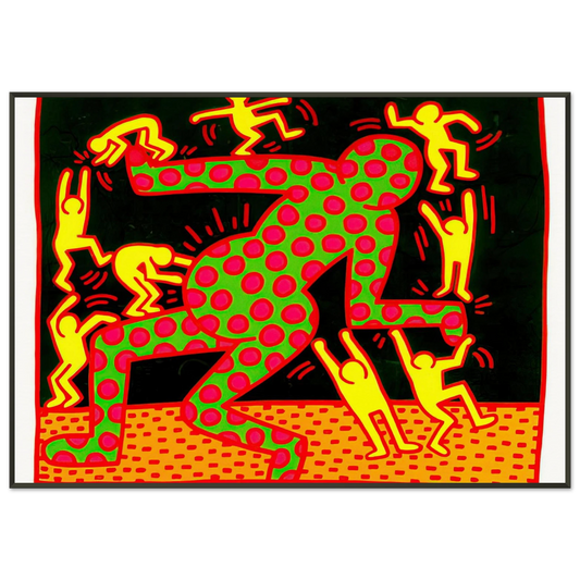Keith Haring  UNTITLED 1983 2 Framed Art Print  - Aluminum Frame - 21x29.7 cm / 8x12"