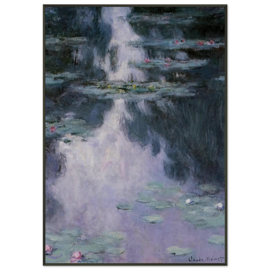 claude monet  Water Lilies Nympheas Framed Art Print  - Aluminum Frame - 21x29.7 cm / 8x12"
