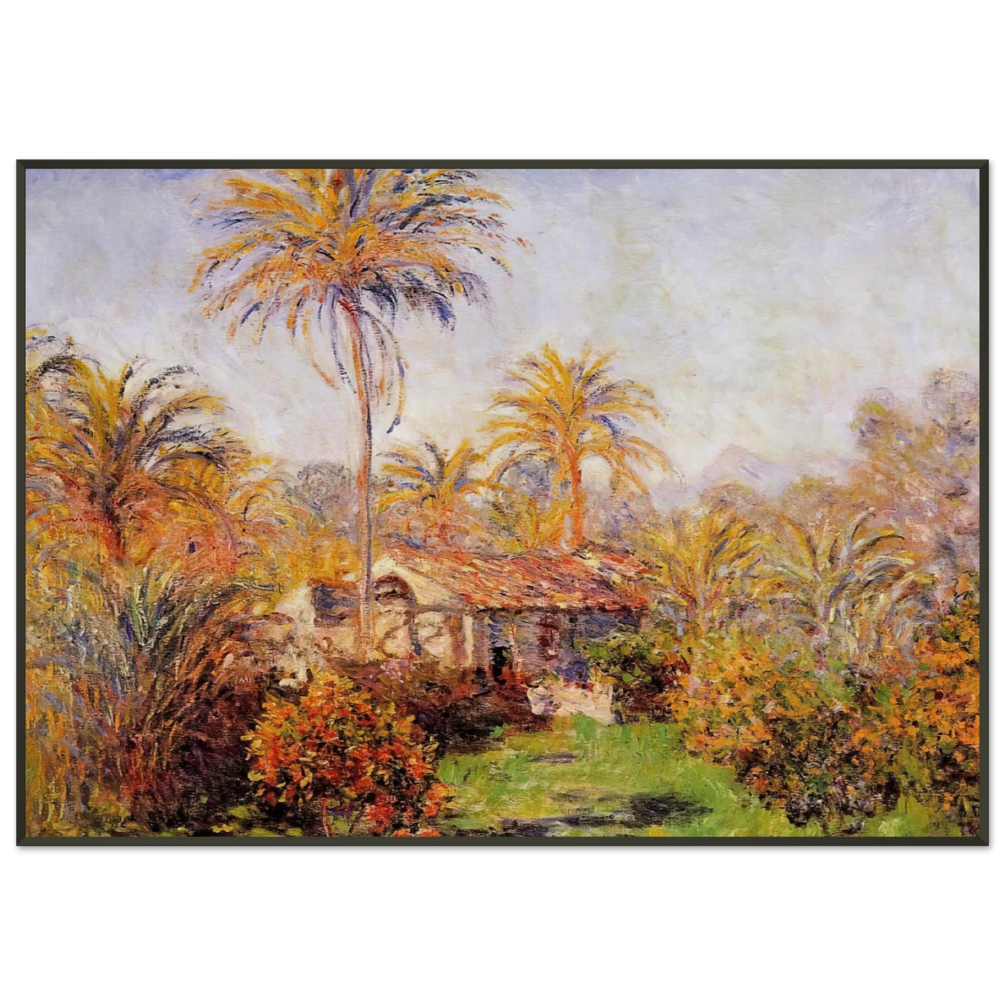 claude monet  Small Country Farm in Bordighera Framed Art Print  - Aluminum Frame - 21x29.7 cm / 8x12"