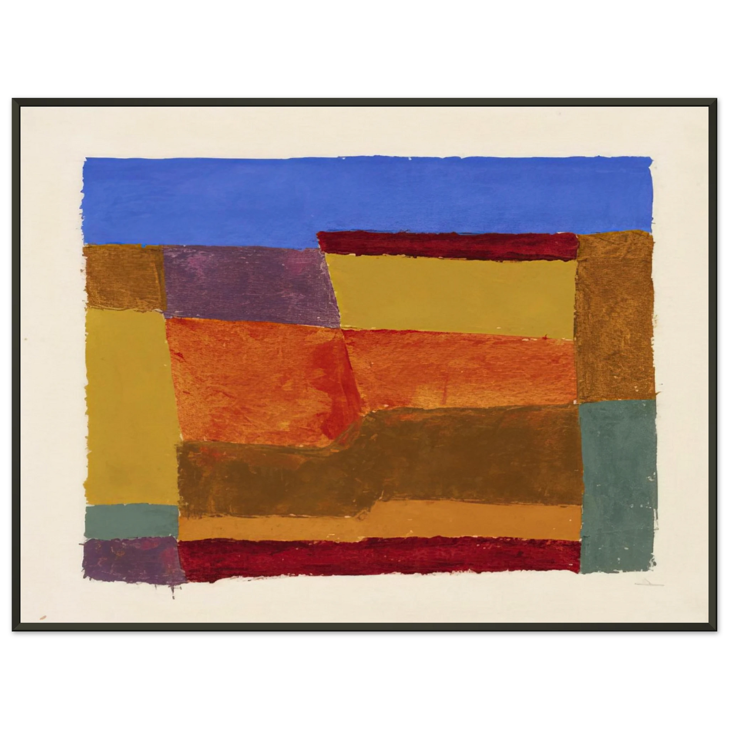 Josef Albers  STUDY FOR LAYERED 1940 Framed Art Print  - Aluminum Frame - 40x50 cm / 16x20 inches