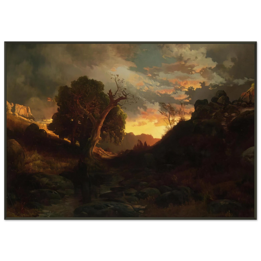 Thomas Moran  The Evening Hunter Framed Art Print  - Aluminum Frame - 21x29.7 cm / 8x12"