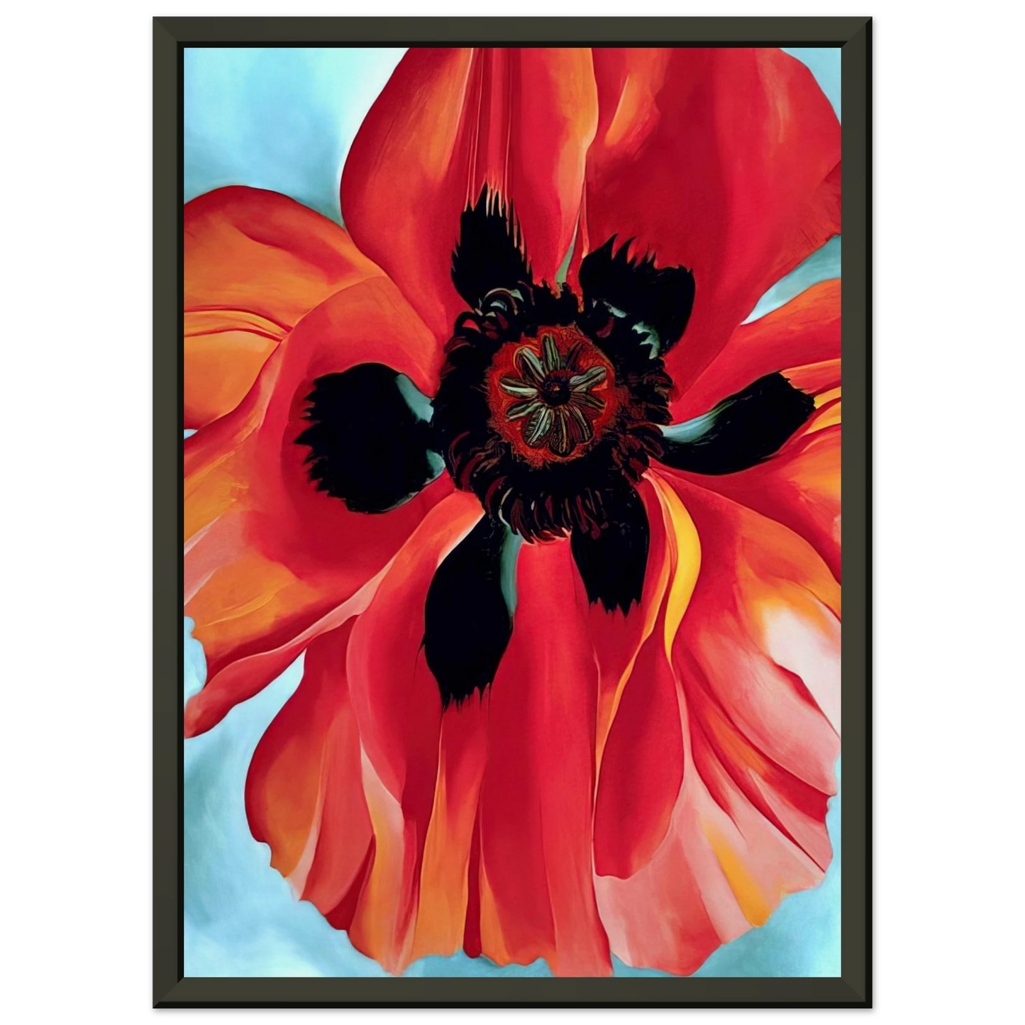 Georgia OKeeffe  Red Poppy VI Framed Art Print  - Aluminum Frame - 60x80 cm / 24x32 inches