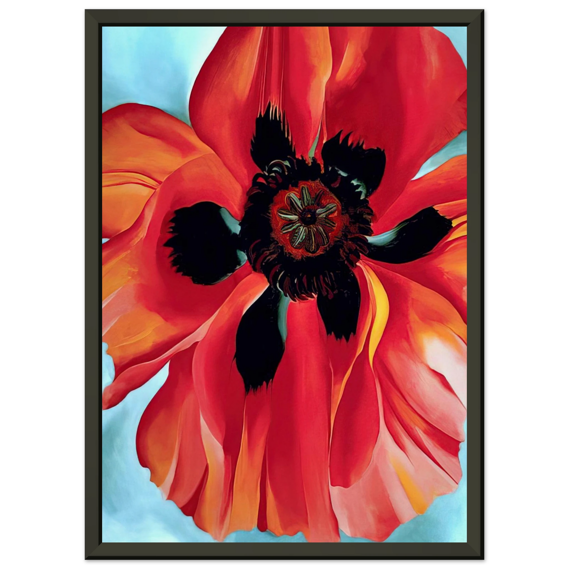 Georgia OKeeffe  Red Poppy VI Framed Art Print  - Aluminum Frame - 60x80 cm / 24x32 inches
