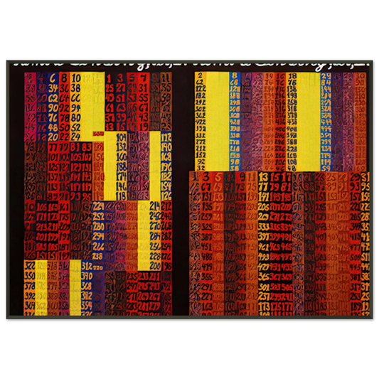 Alfred Jensen  Remote Sensing Per I  II  1979 Framed Art Print  - Aluminum Frame - 21x29.7 cm / 8x12"