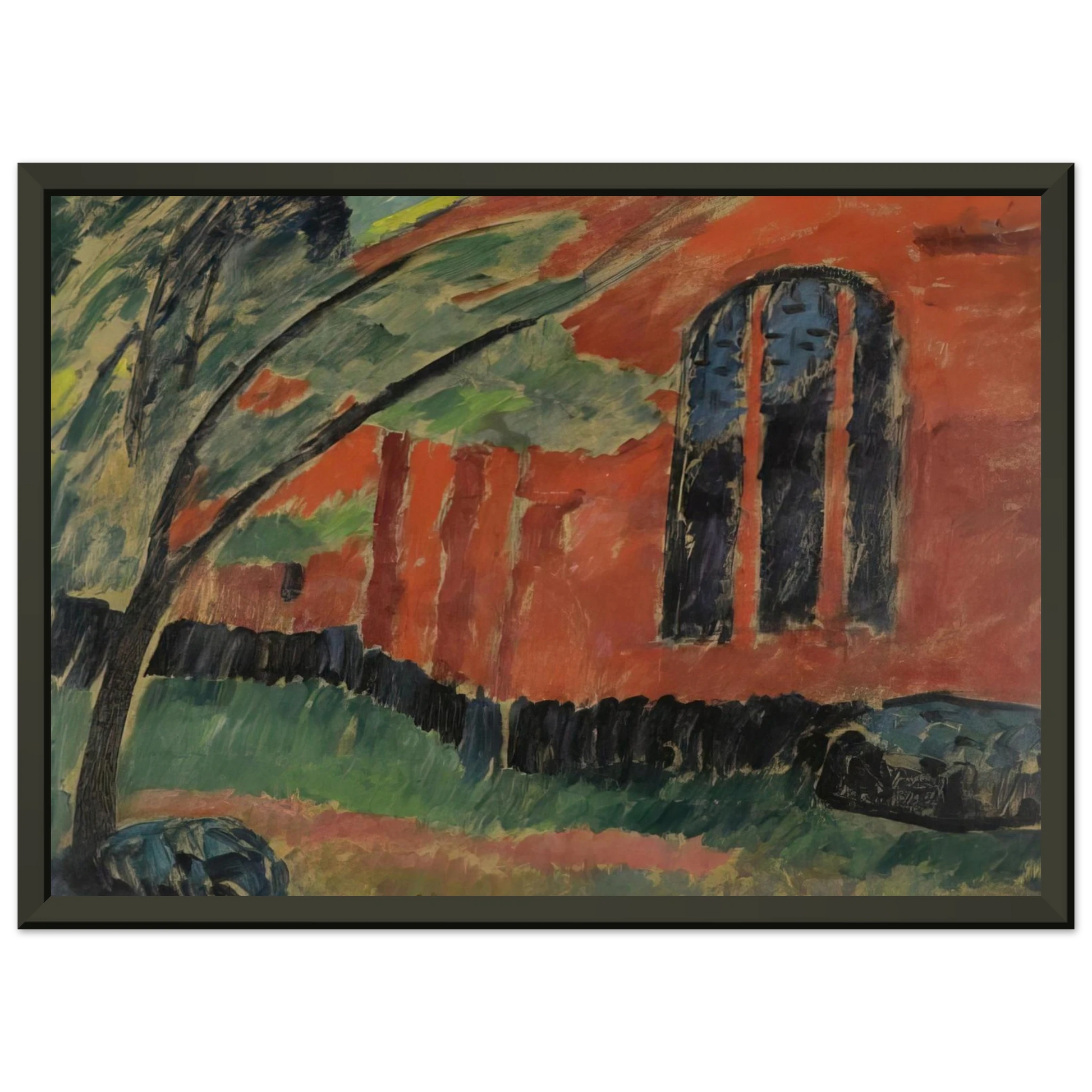 Alexej von Jawlensky  THE CHURCH IN PREROW 1911 Framed Art Print  - Aluminum Frame - 40x50 cm / 16x20 inches