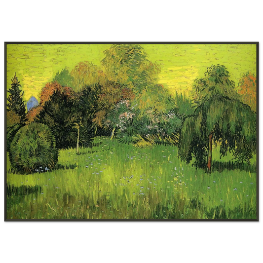 Vincent van Gogh  Public Park with Weeping Willow The Poet s Garden I Framed Art Print  - Aluminum Frame - 21x29.7 cm / 8x12"