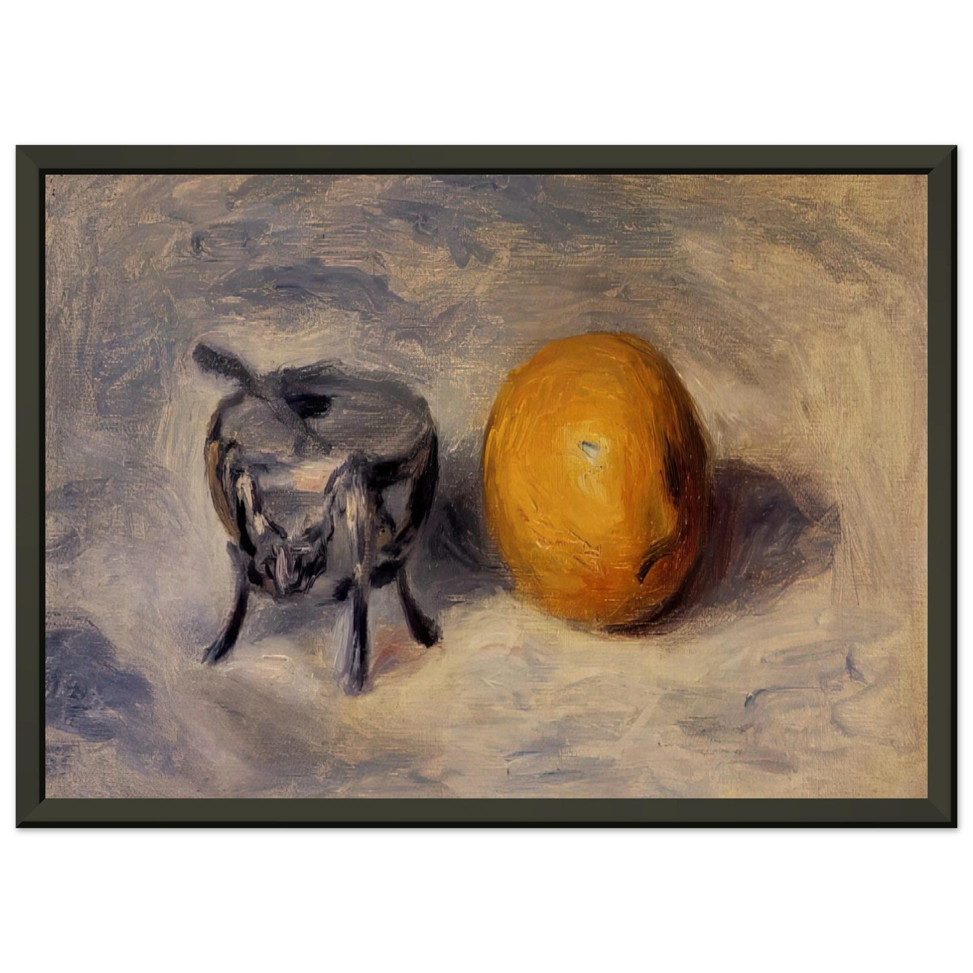 PierreAuguste Renoir  Sugar Bowl and Lemon Framed Art Print  - Aluminum Frame - 40x50 cm / 16x20 inches