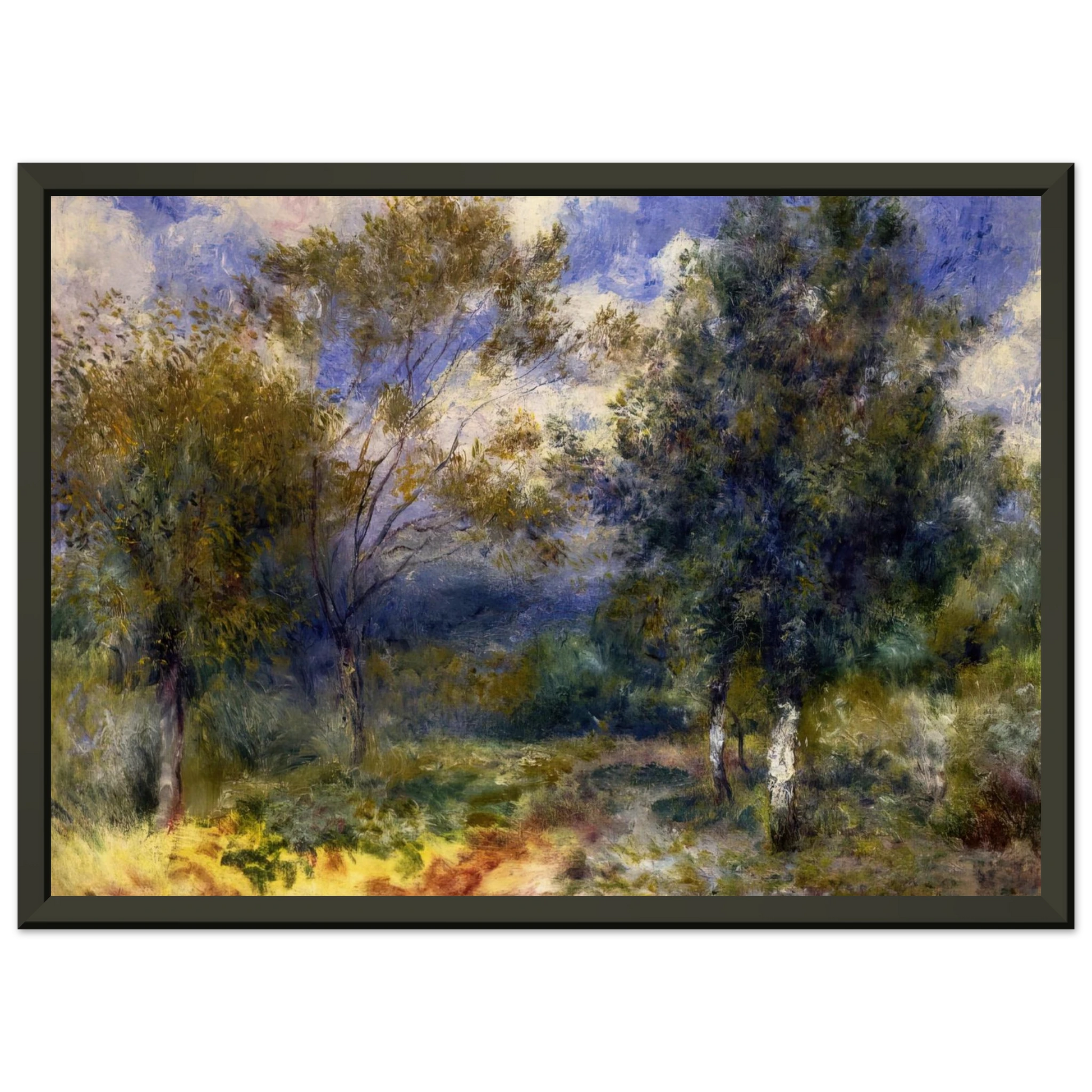 PierreAuguste Renoir  Sunny Landscape Framed Art Print  - Aluminum Frame - 70x100 cm / 28x40 inches