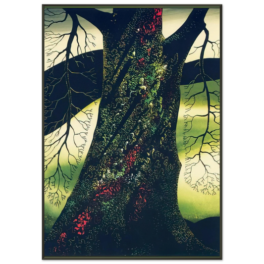 Eyvind Earle  Oak Tree Framed Art Print  - Aluminum Frame - 21x29.7 cm / 8x12"