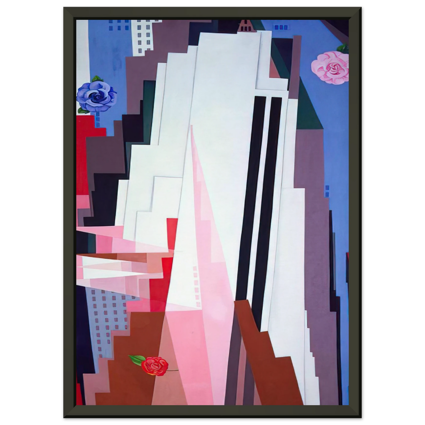 Georgia OKeeffe  Manhattan Framed Art Print  - Aluminum Frame - 40x50 cm / 16x20 inches