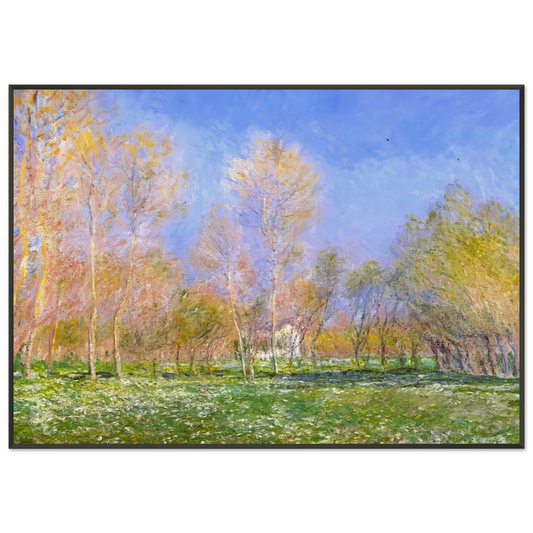 claude monet  Springtime in Giverny Framed Art Print  - Aluminum Frame - 21x29.7 cm / 8x12"