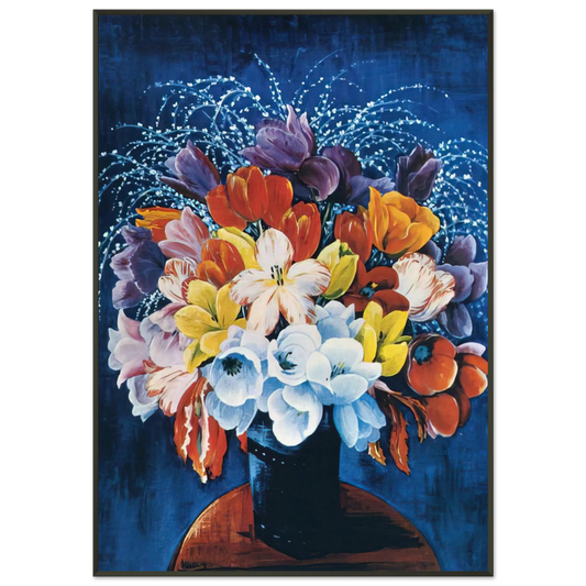Moise Kisling  BOUQUET OF TULIPS Framed Art Print  - Aluminum Frame - 21x29.7 cm / 8x12"