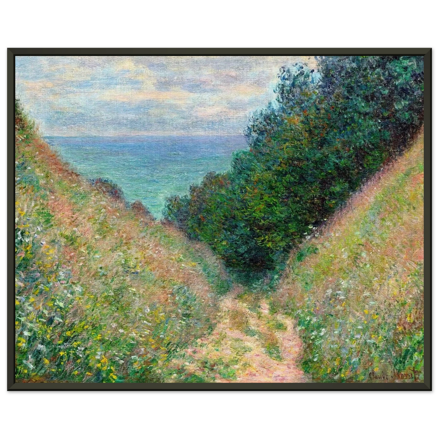 claude monet  Path at La Cavee Pourville Framed Art Print  - Aluminum Frame - 60x80 cm / 24x32 inches