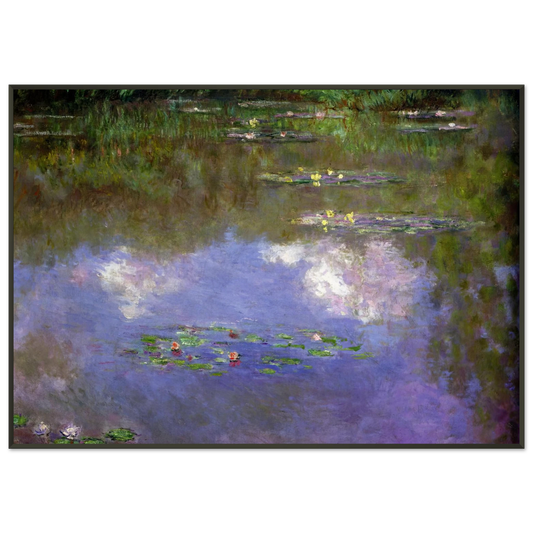 claude monet  Water Lilies The Clouds Framed Art Print  - Aluminum Frame - 21x29.7 cm / 8x12"