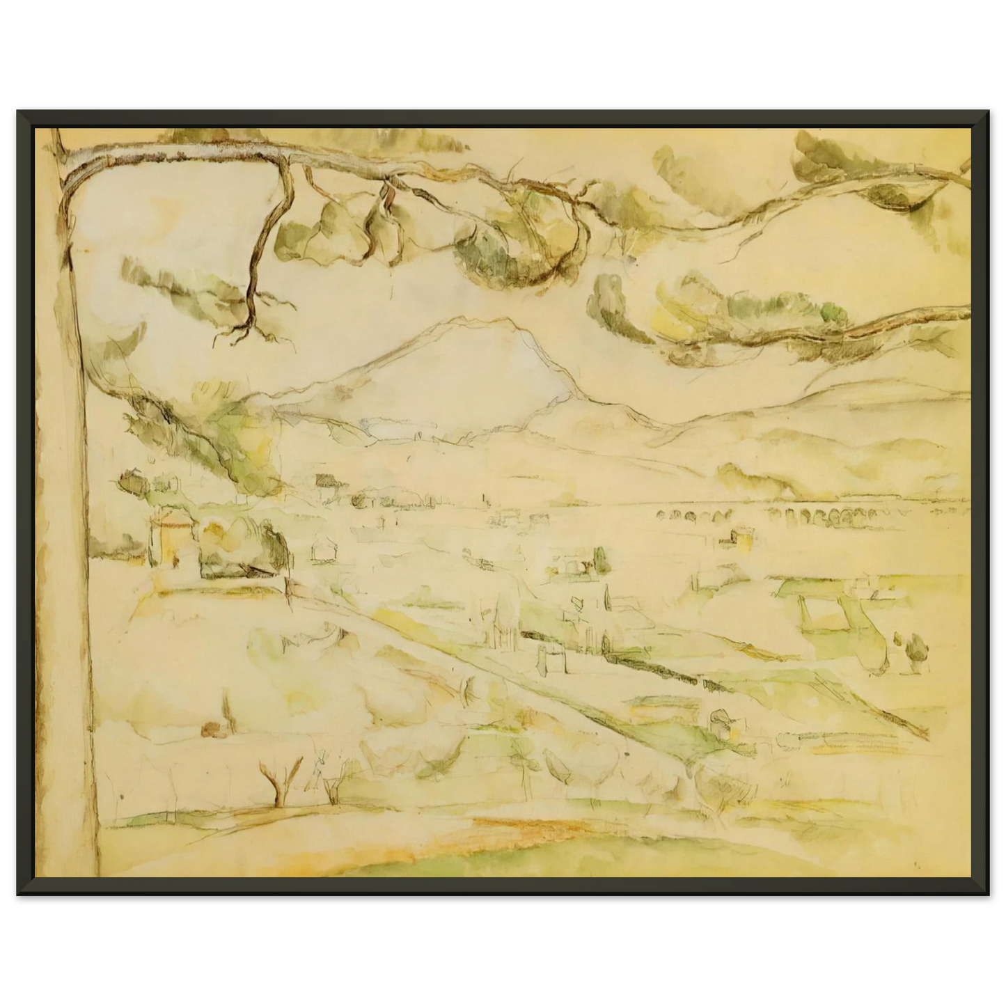 Paul Cezanne  The Arc Valley Framed Art Print  - Aluminum Frame - 70x100 cm / 28x40 inches