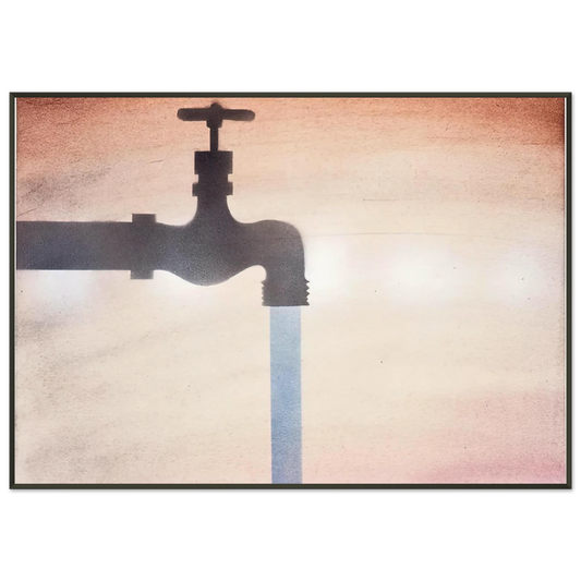 Edward Ruscha  FAUCET Framed Art Print  - Aluminum Frame - 21x29.7 cm / 8x12"