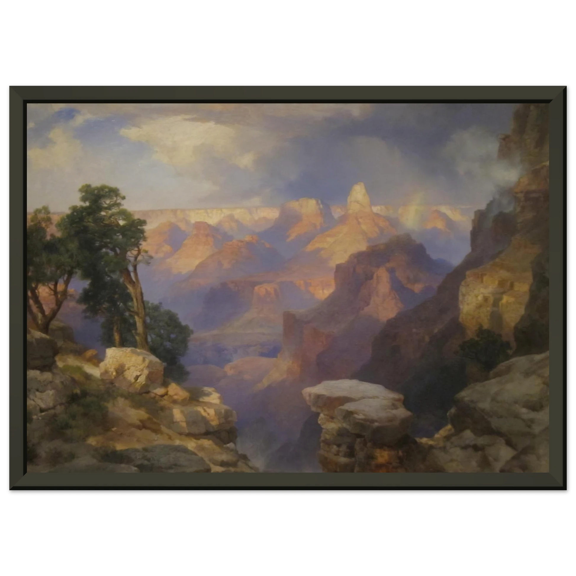 Thomas Moran  Grand Canyon with Rainbow Framed Art Print  - Aluminum Frame - 60x80 cm / 24x32 inches