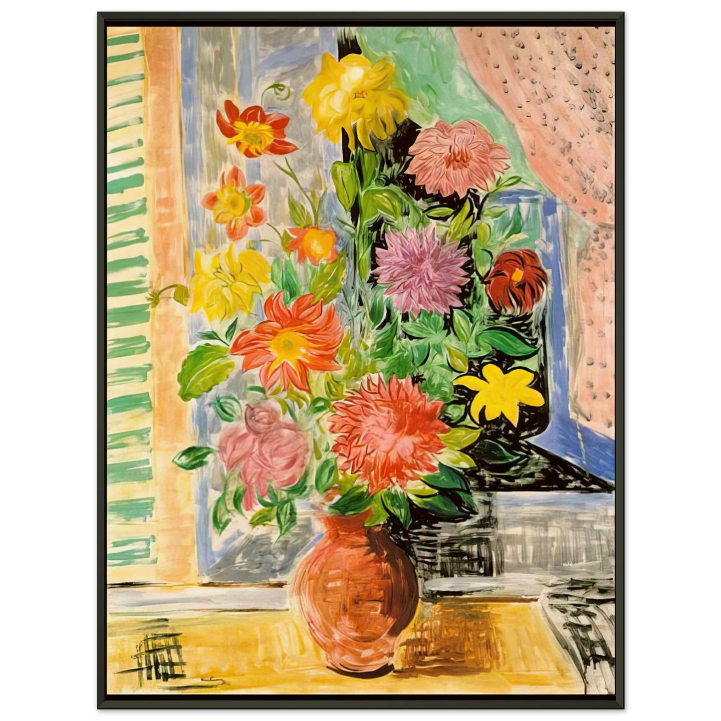 Moise Kisling  GRAND BOUQUET Framed Art Print  - Aluminum Frame - 40x50 cm / 16x20 inches