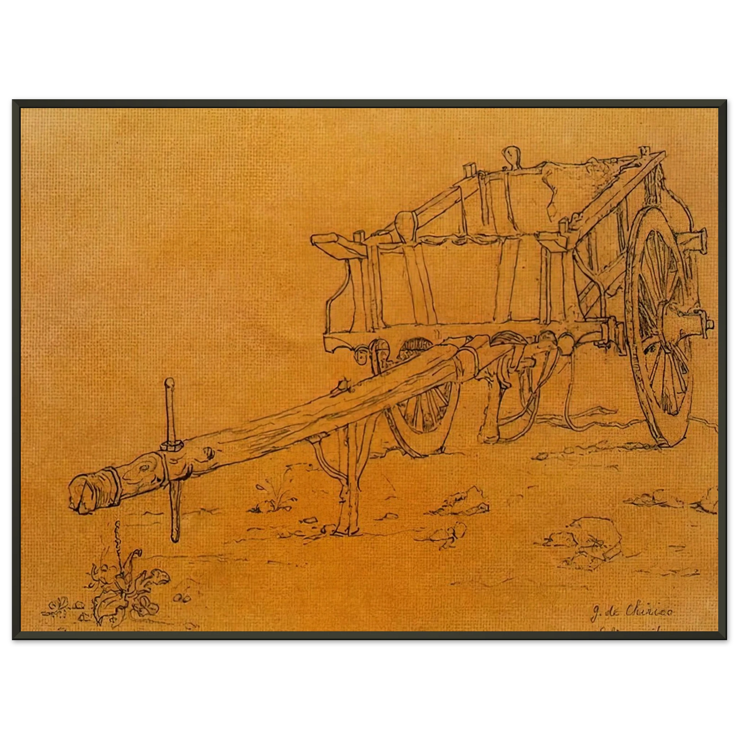 Giorgio de Chirico  THE CHARIOT Framed Art Print  - Aluminum Frame - 40x50 cm / 16x20 inches