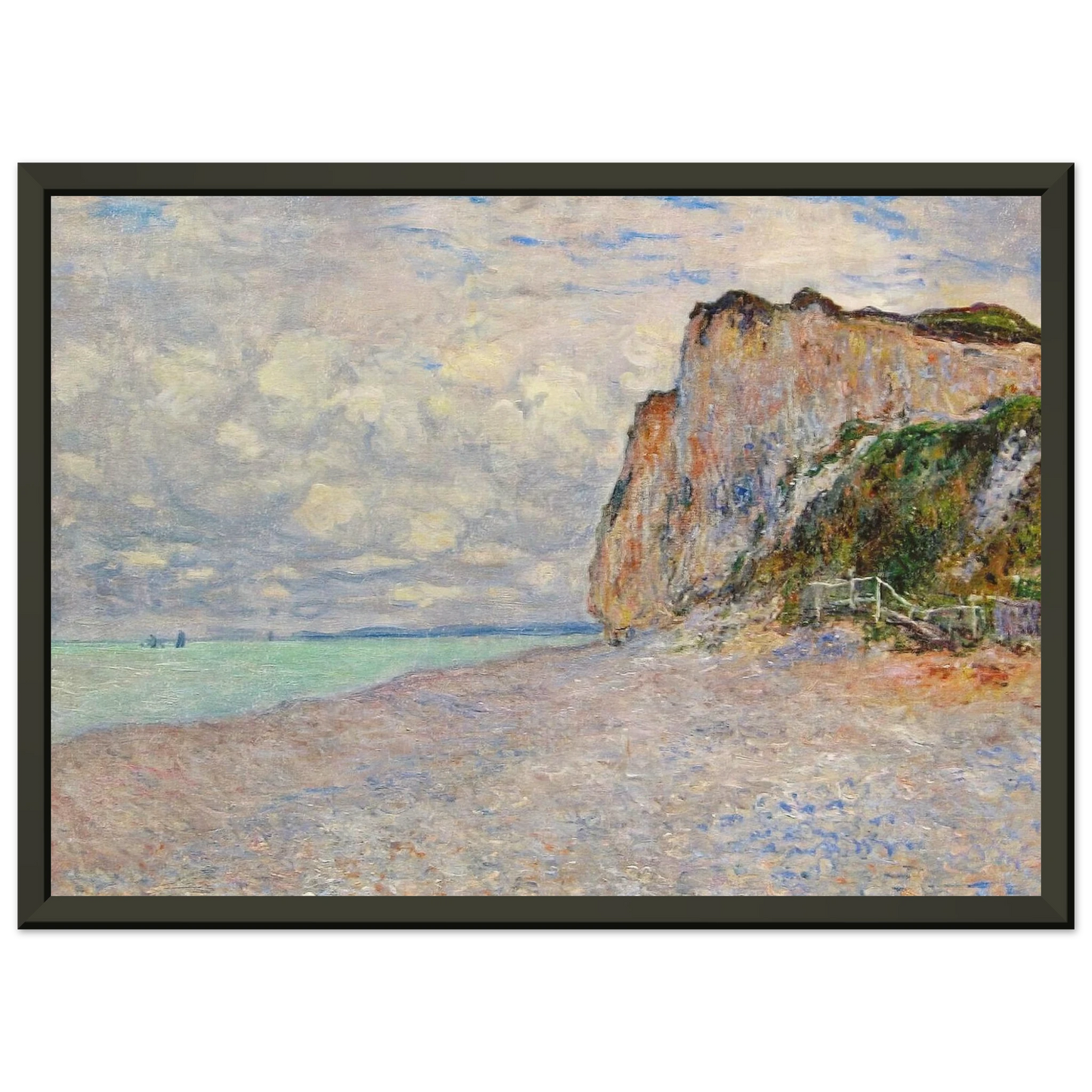 claude monet  Cliffs near Dieppe Framed Art Print  - Aluminum Frame - 60x80 cm / 24x32 inches