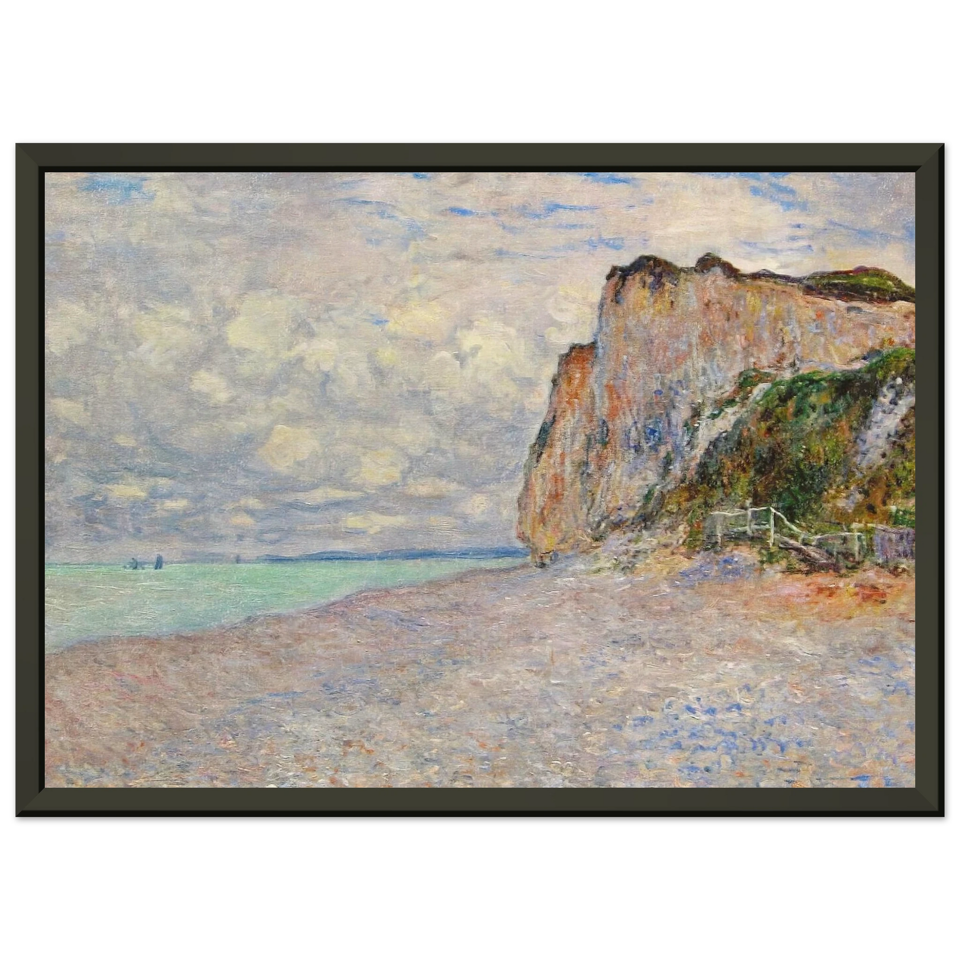 claude monet  Cliffs near Dieppe Framed Art Print  - Aluminum Frame - 60x80 cm / 24x32 inches