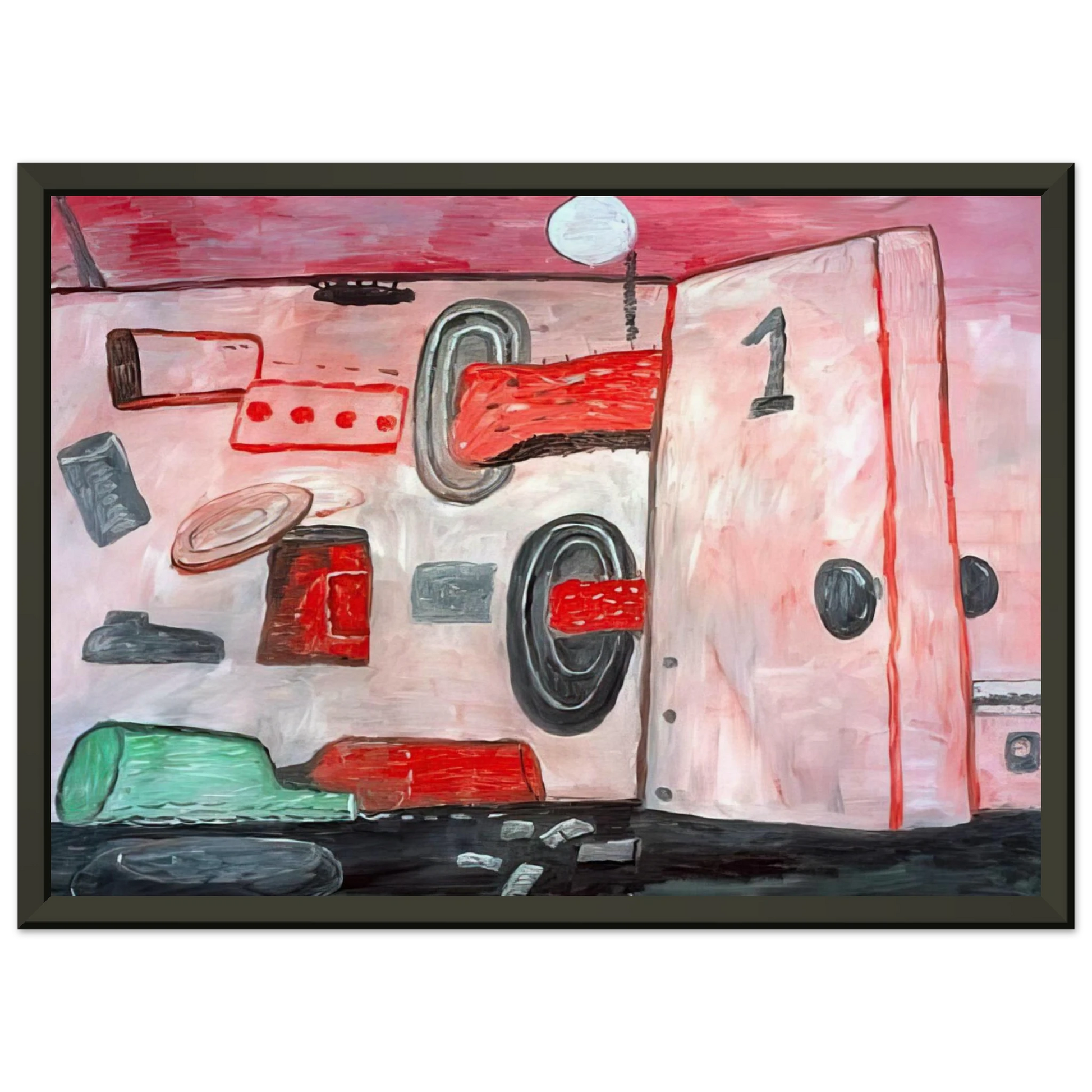 Philip Guston  INSIDE OUTSIDE 1977 Framed Art Print  - Aluminum Frame - 40x50 cm / 16x20 inches