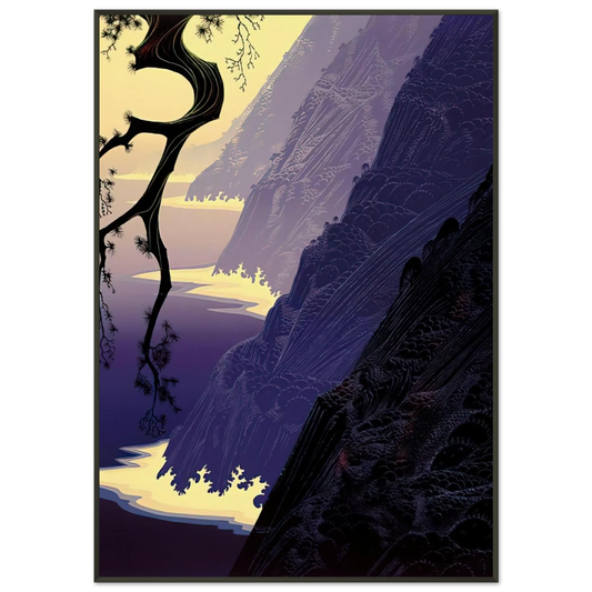 Eyvind Earle  Purple Mist Framed Art Print  - Aluminum Frame - 21x29.7 cm / 8x12"
