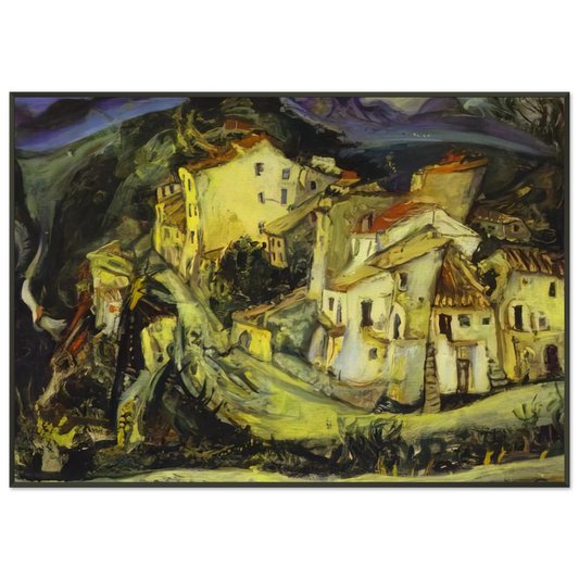 Chaim Soutine  HOUSES OF CAGNES Framed Art Print  - Aluminum Frame - 21x29.7 cm / 8x12"