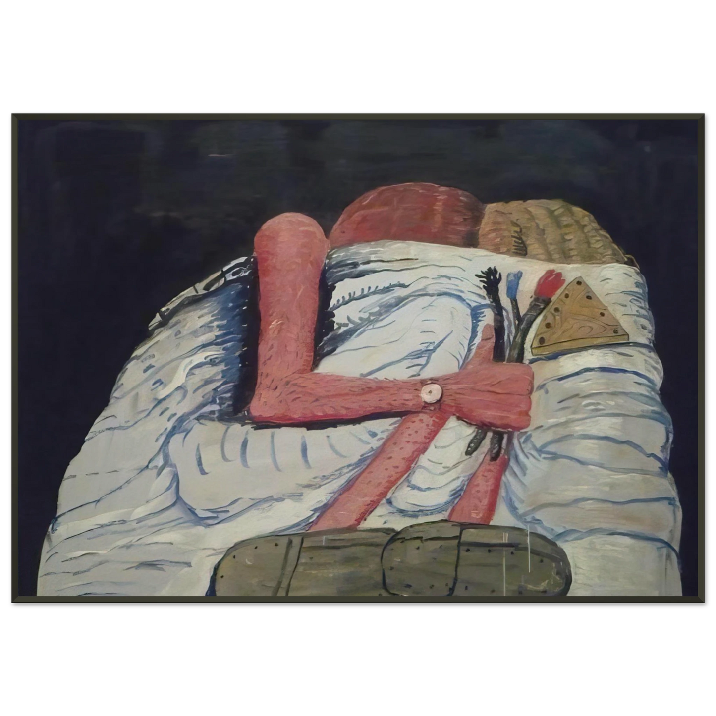 Philip Guston  COUPLE IN BED Framed Art Print  - Aluminum Frame - 21x29.7 cm / 8x12"