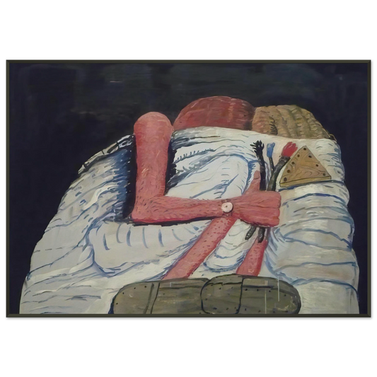 Philip Guston  COUPLE IN BED Framed Art Print  - Aluminum Frame - 21x29.7 cm / 8x12"